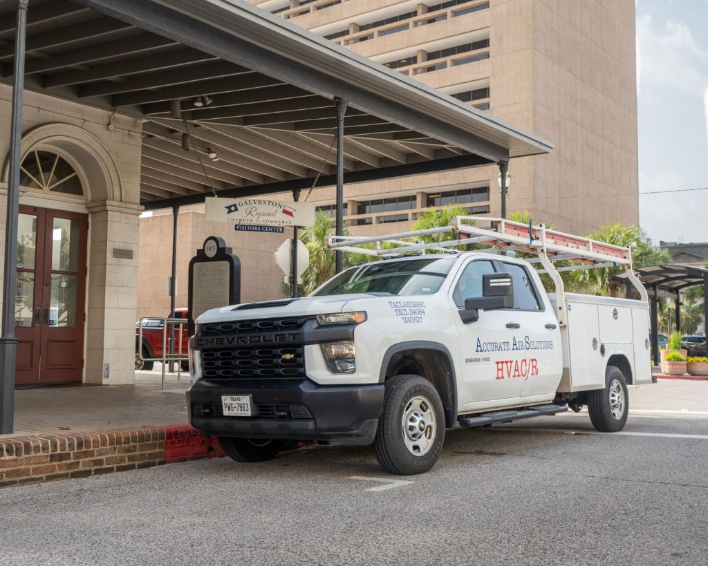 hvac truck in front of chamber of commerce